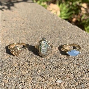 Kendra Scott set of 3 gold rings, size 5